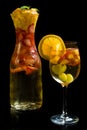 White sangria with fresh fruit Royalty Free Stock Photo