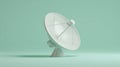 white satellite dish pale green background Royalty Free Stock Photo