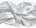 White Satin Fabric Draped and Folded Smooth Texture Waves Soft Light for Backdrop Photography Royalty Free Stock Photo