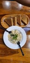 White sauce pasta with some veg sandwiches good evening snack