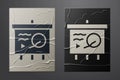 White Scenario on chalkboard icon isolated on crumpled paper background. Script reading concept for art project, films