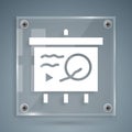 White Scenario on chalkboard icon isolated on grey background. Script reading concept for art project, films, theaters