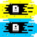 White Scenario icon isolated on black background. Script reading concept for art project, films, theaters. Vector
