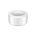 White scotch tape roll. Side view. Vector realistic mockup template of sticky tape roll, adhesive tape