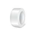 White scotch tape roll. Vector realistic mockup template of sticky tape roll, adhesive tape