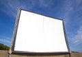 White screen for cinema on outdoor Royalty Free Stock Photo