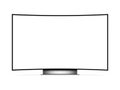 White screen curved LED TV mockup Royalty Free Stock Photo
