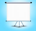 White screen projector horizontal on a stand Royalty Free Stock Photo