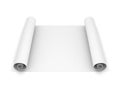 White scroll paper on white background