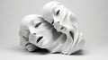 Abstract Sculpture: White 3d Faces Depicting The Psychological Phenomena Of Bullying