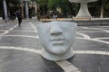 White sculpture on nose and mouth in Baku, Azerbaijan