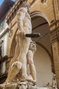 White sculpture statue of Hercules and Cacus, by Baccio Bandinelli, Florence, Italy