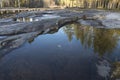 White Sea petroglyphs, plateau in the forest, Royalty Free Stock Photo