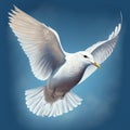 White seagulls fly freely in the sky Royalty Free Stock Photo