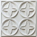 White seamless architectural panel pattern plaster molded surface ornament decorative wall design Royalty Free Stock Photo