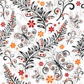 White seamless floral pattern Royalty Free Stock Photo