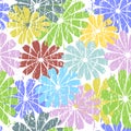 White seamless grunge floral pattern Royalty Free Stock Photo