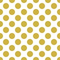 White Seamless Pattern with Big Gold Polka Dots Royalty Free Stock Photo