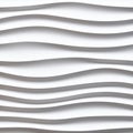 White seamless texture. Wavy background. Interior wall decoration. 3D interior wall panel pattern. White background of abstract w