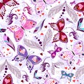 White seamless valentine pattern