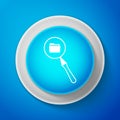 White Search concept with folder icon isolated on blue background. Magnifying glass and document. Data and information Royalty Free Stock Photo