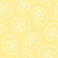 White seashells nautilus pompilius spiral on yellow background sea ocean shell pattern seamless vector