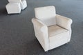 White second-hand chair in furniture warehouse