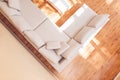 White couch in a large luxury home Royalty Free Stock Photo