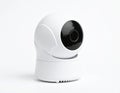 White Security Camera with Black Lens and Sleek Design on Clean Background Royalty Free Stock Photo