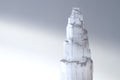 White Selenite Crystal Tower against white background