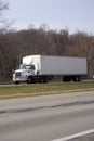 White Semi Tractor Trailer Truck Royalty Free Stock Photo