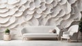 White Serenity: A Tranquil Wall Design Set Against a Soft White Background, Evoking Feelings of Calmness, Serenity, and Relaxation