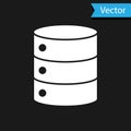 White Server, Data, Web Hosting icon isolated on black background. Vector Illustration Royalty Free Stock Photo