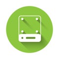 White Server, Data, Web Hosting icon isolated with long shadow background. Green circle button. Vector Royalty Free Stock Photo