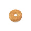 White Sesame Bagel isolated on white background with clipping path. Royalty Free Stock Photo