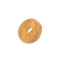 White Sesame Bagel isolated on white background with clipping path. Royalty Free Stock Photo