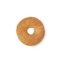 White Sesame Bagel isolated on white background with clipping path. Royalty Free Stock Photo