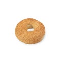 White Sesame Bagel isolated on white background with clipping path. Royalty Free Stock Photo