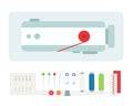 Sewing machine and sewing tool kit vector icon flat isolated