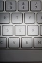 White sex chat keyboard Royalty Free Stock Photo