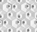 White shaded abstract geometric pattern. Origami paper style. 3D rendering background. Royalty Free Stock Photo