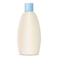 White Shampoo Bottle. Plastic Cosmetic Container