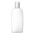 White Shampoo Bottle. Plastic Cosmetic Packaging