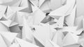 White shards, crystal-like shapes. Geometrical pattern background. Digital 3D render