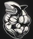 White shark bodybuilder Royalty Free Stock Photo