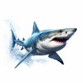 Aggressive Digital Illustration Of Great White Shark In Hd