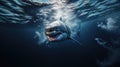 A White Shark moving fast forward Royalty Free Stock Photo