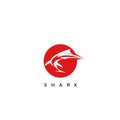 White shark in red circle. Royalty Free Stock Photo