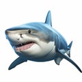 Hyper-realistic White Shark Close-up Drawing On White Background Royalty Free Stock Photo