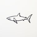 Minimalist Shark Drawing In The Style Of Julian Opie